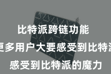 比特派跨链功能 为了让更多用户大要感受到比特派的魔力